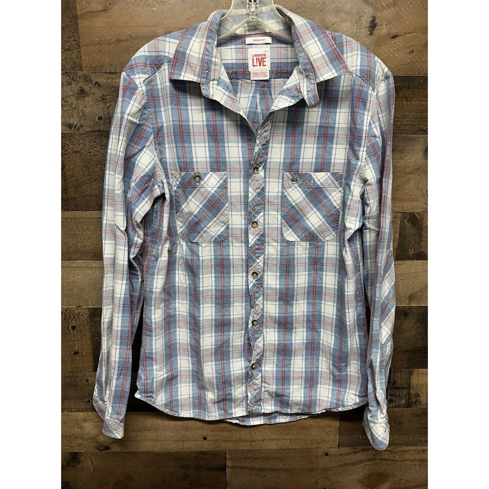 Lacoste L!ve Men's Skinny Fit Long‎ Sleeve Button Up Size 40